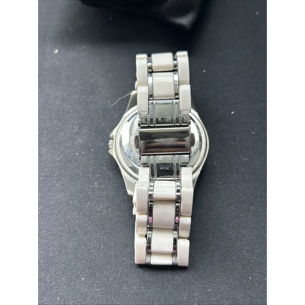 White And Silver Tone Pearlized Dial Women’s Quartz Watch
